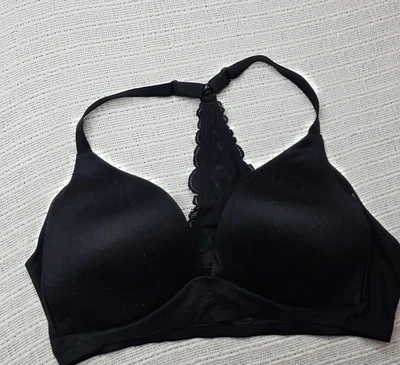 Aerie Black Lace T-Strap Racerback Bra Size 36D Wireless Real Sunnie Comfort - Image 1 of 4