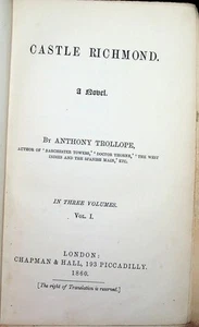Anthony Trollope / Castle Richmond 3 Bände 1. Auflage 1860 - Bild 1 von 6