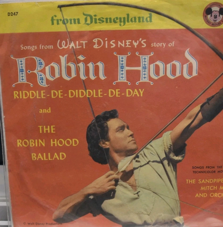 VINTAGE 1960's DISNEYLAND RECORDS RECORD - THE STORY of ROBIN HOOD Foto 1 de 3
