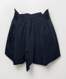 Kate Spade Damenshorts marineblau plissiert Bündchen Paperbag Baumwolle Seide 6 - Bild 1 von 3