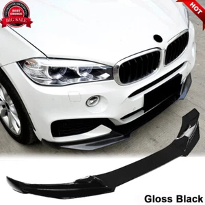 Fit For BMW X6 F16 M Sport 2015-2018 Front Bumper Lip Chin Spoiler Glossy Black - Picture 1 of 10