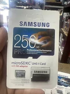 Samsung PRO 256GB microSDXC UHS-I Memory Card (with SD Adapter) - Picture 1 of 2