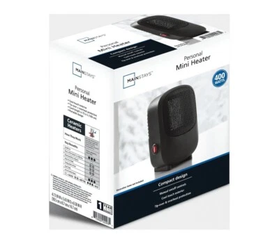 MAINSTAYS Personal Mini Electric Ceramic Heater 400W Indoor Compact Dorm Office - Image 1 of 4