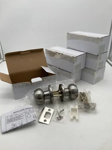 NEW 6 Pack of Probrico Passage Door Lock Brushed Nickel Interior Keyless NIB - Picture 1 of 4
