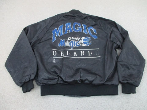 VINTAGE Orlando Magic Jacket Adult Large Black Basketball Chalk Line Coat Men * Cover