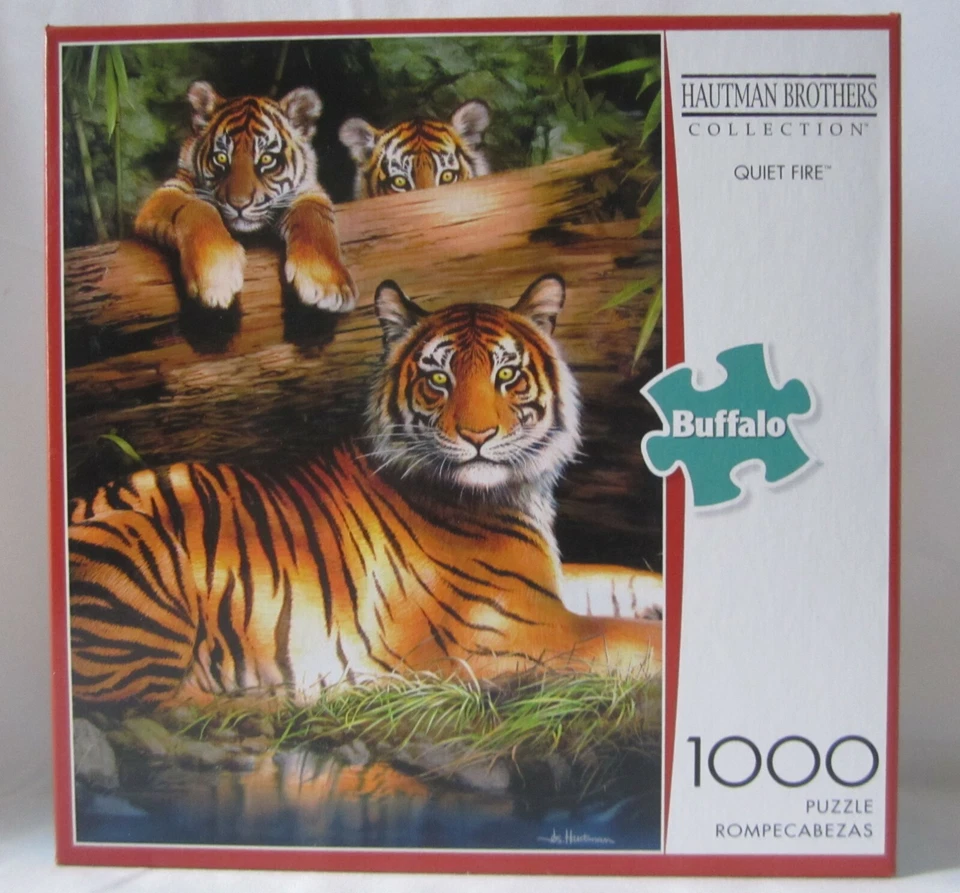 Buffalo Games 1000 PC Puzzle Quiet Fire Bengal Tigers