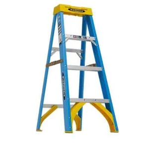 4 ft. Fiberglass Step Ladder 8 ft. Reach Height 250 lb Load Capacity Lightweight - Picture 1 of 12