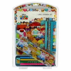 Disney Tsum Tsum Large Stationery Set Notebook Ruler Eraser Coloured Pencils Tin - Picture 1 of 4