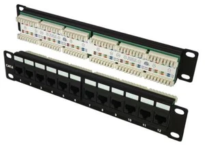 CAT 6 1U 10" 12 PORT PATCH PANEL, CONNECTOR TYPE RJ45, LAN CATEGORY CAT6 FOR TUK - Afbeelding 1 van 1