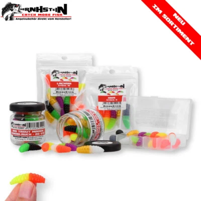 Big Trout dicke künstliche Maden Bienenmaden Mix, 2-farbig, 24 Aromen, Forellen - Bild 1 von 3