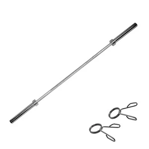 180cm 6 FT Chrome Olympic Barbell Bar 6 Foot Bar Weight & 2 Free Spring Collars - Picture 1 of 5