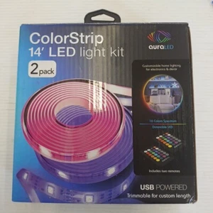 Tzumi Aura LED 2-pack 14 ft. ColorStrip Light Kit Trimmable & flexible - Picture 1 of 8