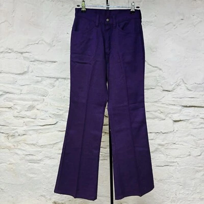 Levi's Pants Flare Bell Bottoms Purple Lightweight White Tab Hippie Vintage 70s - Image 1 of 4