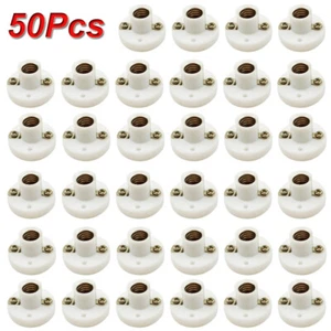 50x White E10 Screw Base Socket For Lionel Trains 50 430 432 1442 1447 1449 Bulb - Picture 1 of 3