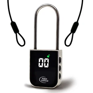 Habit Control Time Lock, Timed Locker Padlock, Pad Lock with Timer & Steel Cable - Picture 1 of 6