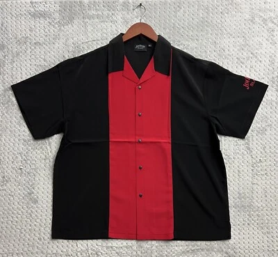 JIM BEAM BLACK POLYESTER SHIRT MENS EXTRA LARGE XL - CLUB HAWAIIAN SHORT SLEEVE - Image 1 of 4