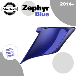 ZEPHYR BLUE Stretched Extended Side Covers For 14+ Harley Touring Street Road - Picture 1 of 7
