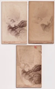 Set Post Mortem Victorian CDV Photos Child White Studio Reading Berkshire Lot x3 - Picture 1 of 4