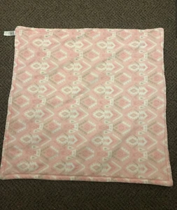 Carters Pink Baby Blanket 30x30 Aztec Design Fleece Fluffy Plush Crib Security - Picture 1 of 4