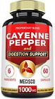 6In1 Cayenne Pepper Capsules Organic With Ginger Root, Beet Root, And Black Pepp