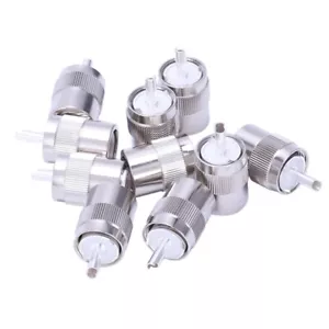 10pz Connettore UHF PL259 Maschio Spina Saldatore RG8 LMR400 RF Adattatore Coassiale - Foto 1 di 11