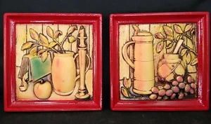 Miller Studio Wand Kreidegeschirr Wanddeko Kaffeebuch Obst Kerzenständer um 1963 OBO - Bild 1 von 11