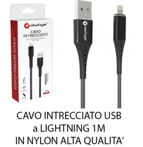 CAVO DATI USB RICARICA USB a Iphone Intrecciato Nylon 1 Metro Alta Qualità - Foto 1 di 3