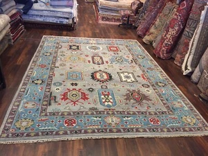 Genuine Hand Knotted Turkish Oushak Heriz Geometric Area Rug Carpet 9’1”x11’9,59 - Picture 1 of 12