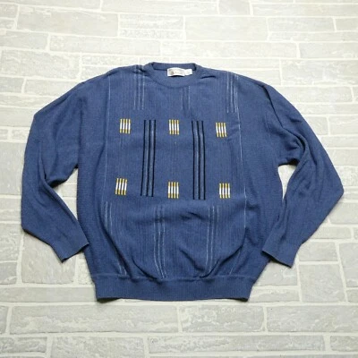 VINTAGE St. Croix Shop Sweater Adult Large Blue Cotton Long Sleeve Knit USA Made - Image 1 of 4