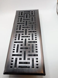 Hosuly Floor Register 4X12 Geometric-Oriental design-Oil Rubbed Bronze - Picture 1 of 4
