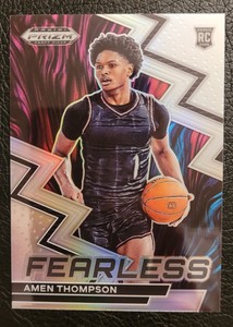 Amen Thompson 2023-24 Prizm Draft Picks RC Fearless Silver Prizm #11