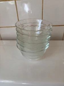 Juego de 6 tazas de natillas vintage Pyrex borde festoneado transparente Ramekins 6 oz 175 ml - Imagen 1 de 4