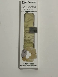 Scrunchie Elastic Loop Band For Apple Watch 42/44/45/49 mm Yellow - Picture 1 of 2