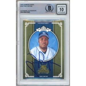 Tony Gwynn Signed 2005 Diamond Kings #434 SD Padres Card Beckett Auto 10 Slab - Picture 1 of 5