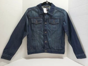The Children’s Place Dark Denim Blue Jean Jacket, Size  L 10-12 New with Tags - Picture 1 of 7