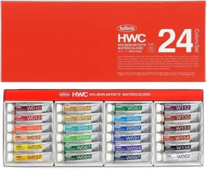 Holbien watercolour 5m 24 colour set FAST SHIPPING - Picture 1 of 3