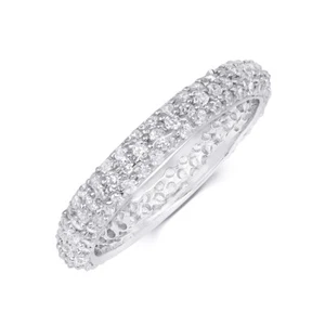 Womens 0.50 Carat CT Eternity Fashion Wedding Band Ring Solid Silver Size 5-9 - Picture 1 of 4