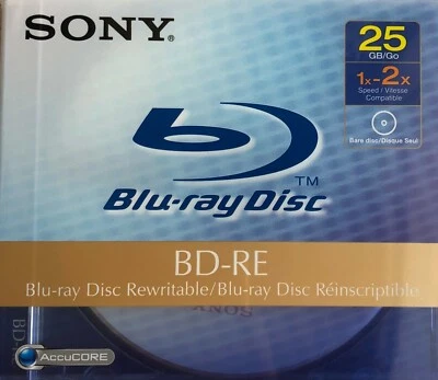 Sony BNE25A Blu-Ray Disc Rewritable, 25GB, Pack of 5 - Image 1 of 2