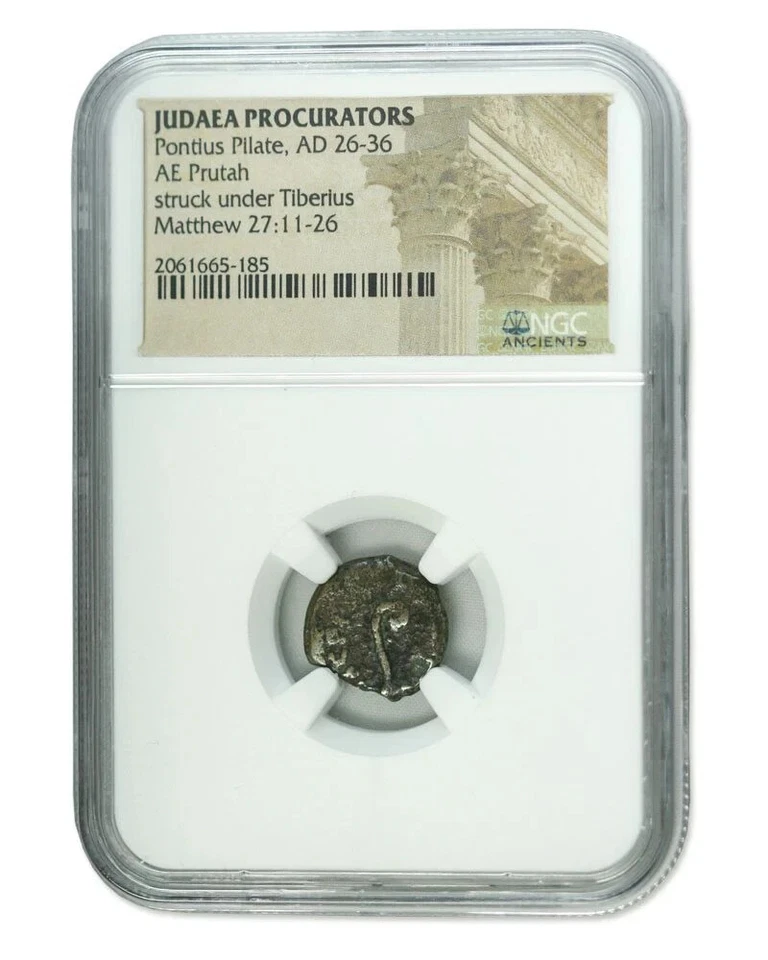 NGC Prutah Pontius Pilate PROCURATOR JUDEA Sentenced Jesus Christ to Cross AVG - Image 1 of 3