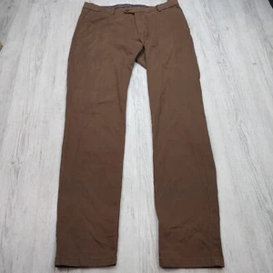 Bugatti Brown Straight Leg Pants Men’s Size 34x32 Classic Fit Chino Trousers - Picture 1 of 11