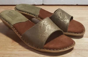 💥💥💥Tsonga Copper Metallic Zebra Print Leather Sandals Slip On NIB Africa - Picture 1 of 13