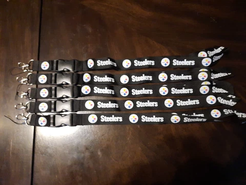 Pittsburgh Steelers Lanyard ID Badge Key Chain Clip (Lot Of 5) Cover