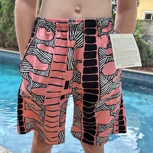 Vintage 1980s Boys Pink Swim Trunks Ocean Pacific Youth Large Deadstock NWT - Picture 1 of 9