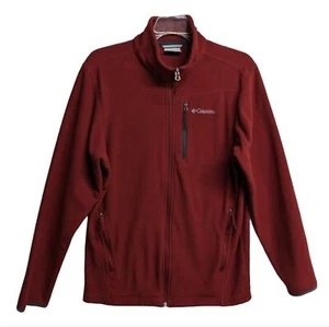 Columbia Sweater Men Small Long Sleeve Fleece Full Zip Sweater Red / Brick S - Picture 1 of 6