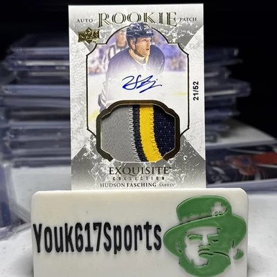 2017 HUDSON FASCHING Upper Deck Exquisite Coll Rookie Patch /52 Auto Islanders - Image 1 of 4