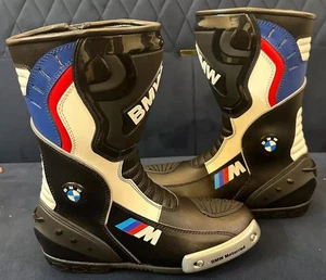 BMW Mens Motorbike leather Boots Riding Motorcycle safety Racing Sports Shoes CE - Bild 1 von 2