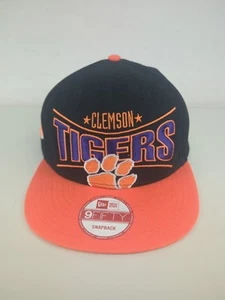 New Era 9Fifty Clemson Tigers Paw Black with Orange Brim Snap Back Cap - Picture 1 of 8