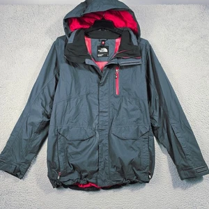 The North Face Rain Jacket Mens Large Gray Hooded Full Zip Waterproof 3in1 Shell - Picture 1 of 24