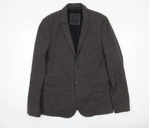 AllSaints Men's Brown Wool Blazer 38 Single-Breasted - Picture 1 of 12