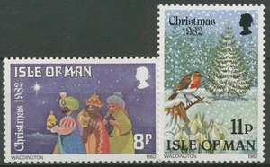Isle of Man 1982 Weihnachten Winterlandschaft 217/18 postfrisch - Picture 1 of 1